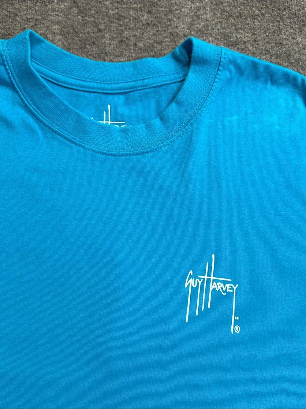 Guy Harvey Marlin Fishing Tshirt Mens Large Blue Graphic Short Sleeve Cotton Tee - Picture 3 of 6